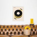 Ver imagem 1 de Quadro Bauhaus Preto e Amarelo - Disco Música 24x18cm:moldura Branca