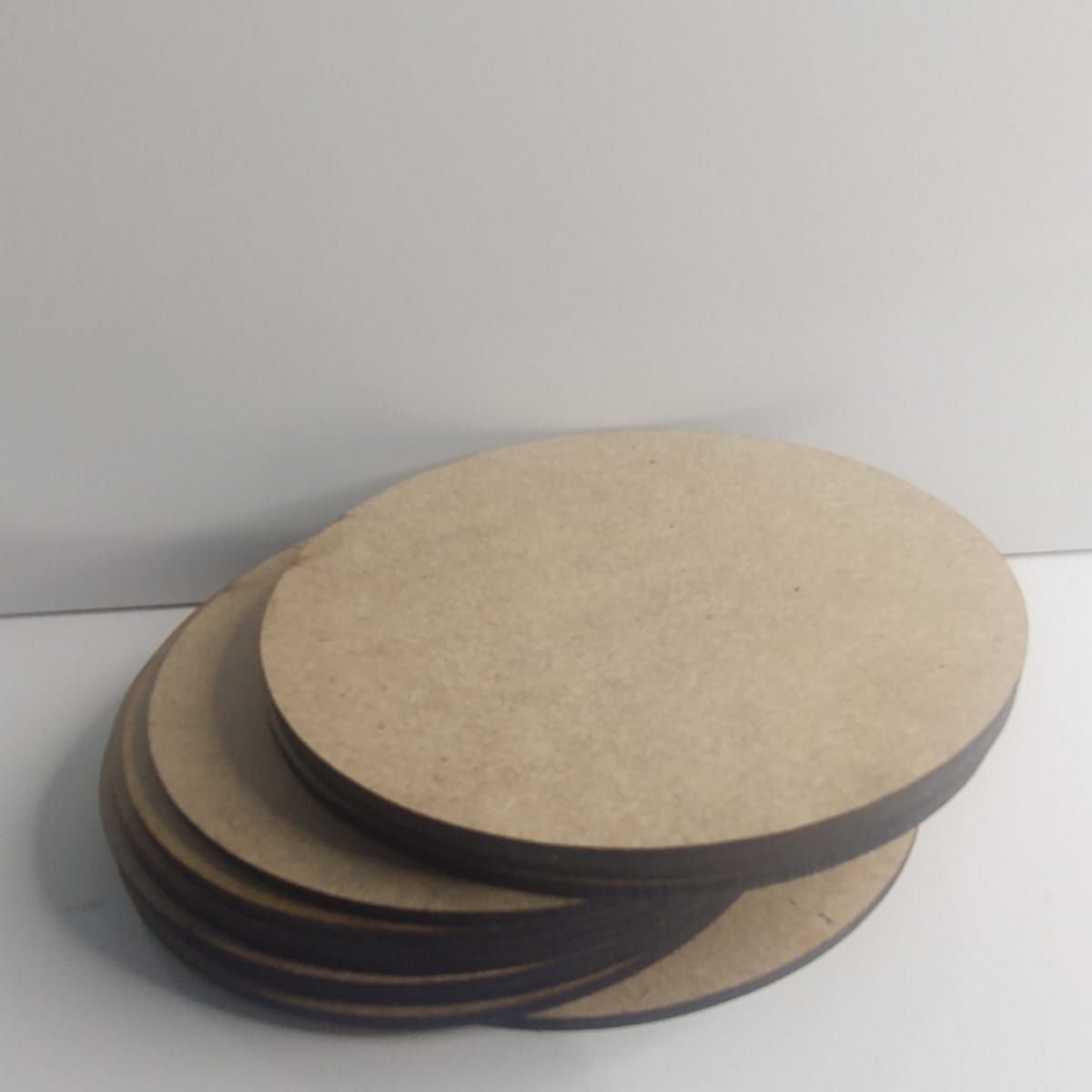 Kit com 50 Bolachas 10x10 Mdf Cru Circulo - 1