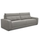 Ver mais imagens de Sofá 3 Lugares Rettrátil Reclinável Elétrico 224cm Mazi L06 Couro Cinza - Lyam Decor