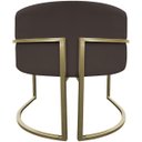 Ver mais imagens de Poltrona Decorativa para Sala Recepção Luna Suede Base Ferro Champagne