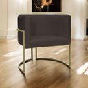 Ver imagem 2 de Poltrona Decorativa para Sala Recepção Luna Suede Base Ferro Champagne