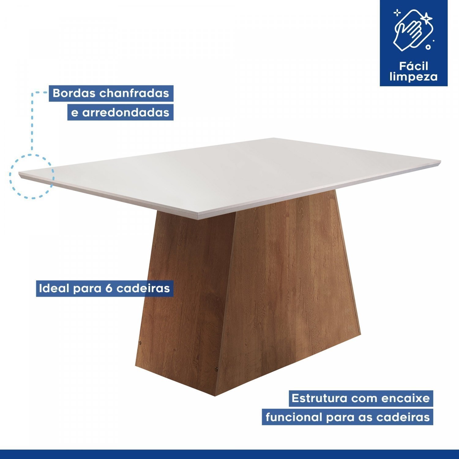 Mesa para Sala de Jantar 170 cm Arezzo Espresso Móveis - 5