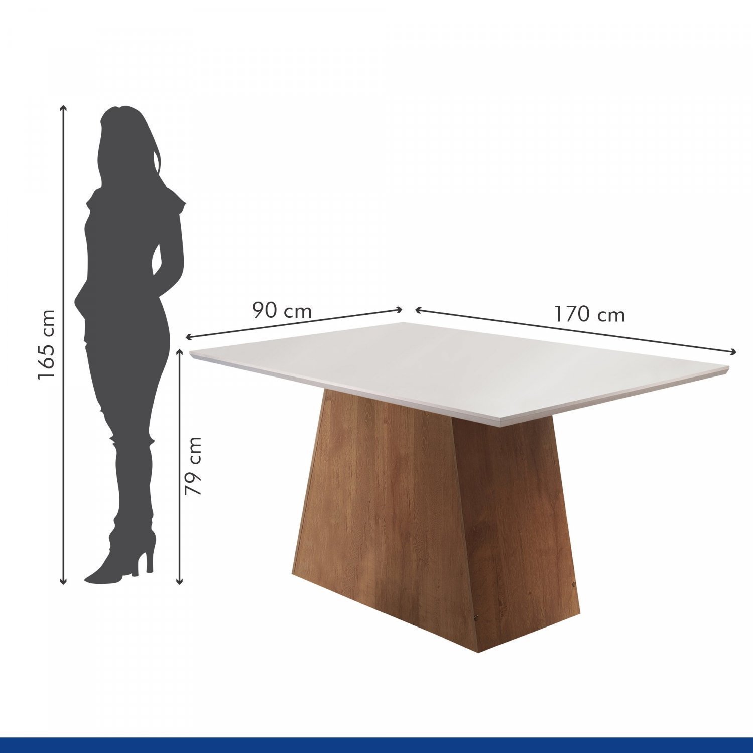 Mesa para Sala de Jantar 170 cm Arezzo Espresso Móveis - 3