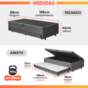Ver imagem 4 de Base Cama Bibox com Baú Solteiro e Cama Auxiliar 3 em 1 - 88x188x46 Bela