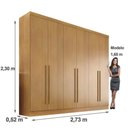 Ver imagem 3 de Guarda Roupa Gramado 6 Portas Móveis Valverde Cinamomo