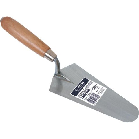 Colher de Pedreiro com Canto Reto Met 8 Pincéis Atlas 171/8