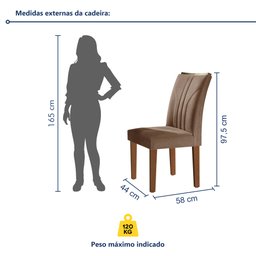 Conjunto 2 Cadeiras para Sala de Jantar Laguna Espresso Móveis - 6 Conjunto 2 Cadeiras para Sala de Jantar Laguna Espresso Móveis - 6