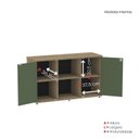 Ver imagem 6 de Armário Credenza 2 Portas Pivotante P25 Marrom/Noce Marromle/Salvia