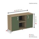 Ver imagem 4 de Armário Credenza 2 Portas Pivotante P25 Marrom/Noce Marromle/Salvia