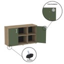 Ver mais imagens de Armário Credenza 2 Portas Pivotante P25 Marrom/Noce Marromle/Salvia