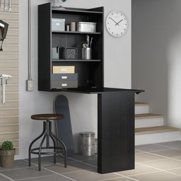 Armário Com Mesa Dobrável Multimóveis Preta - 3