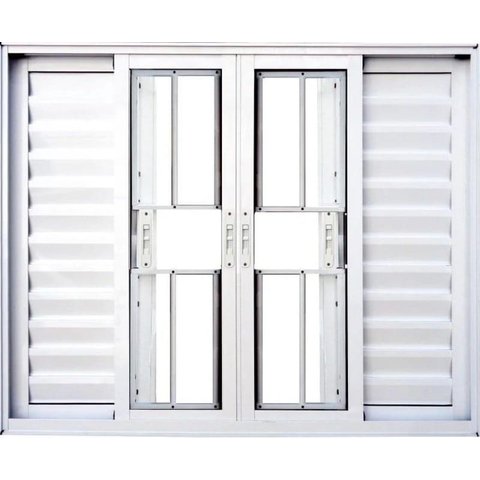 Veneziana de Aluminio 6 Folhas com Grade Linha Premium:1,20 X 1,20/branco