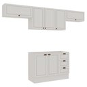 Ver imagem 2 de Cozinha Completa Americana 7 Portas 3 Gavetas MDF 280cm Branco Genialflex Móveis