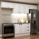 Ver imagem 1 de Cozinha Completa Americana 7 Portas 3 Gavetas MDF 280cm Branco Genialflex Móveis