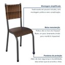 Ver imagem 6 de Kit 4 Cadeiras de Jantar Estofadas Corino Mariana Prata/Marrom