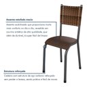 Ver imagem 4 de Kit 4 Cadeiras de Jantar Estofadas Corino Mariana Prata/Marrom