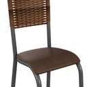 Ver mais imagens de Kit 4 Cadeiras de Jantar Estofadas Corino Mariana Prata/Marrom