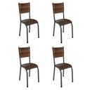 Ver imagem 1 de Kit 4 Cadeiras de Jantar Estofadas Corino Mariana Prata/Marrom
