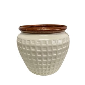 Cachepot Egito Vaso Off White
