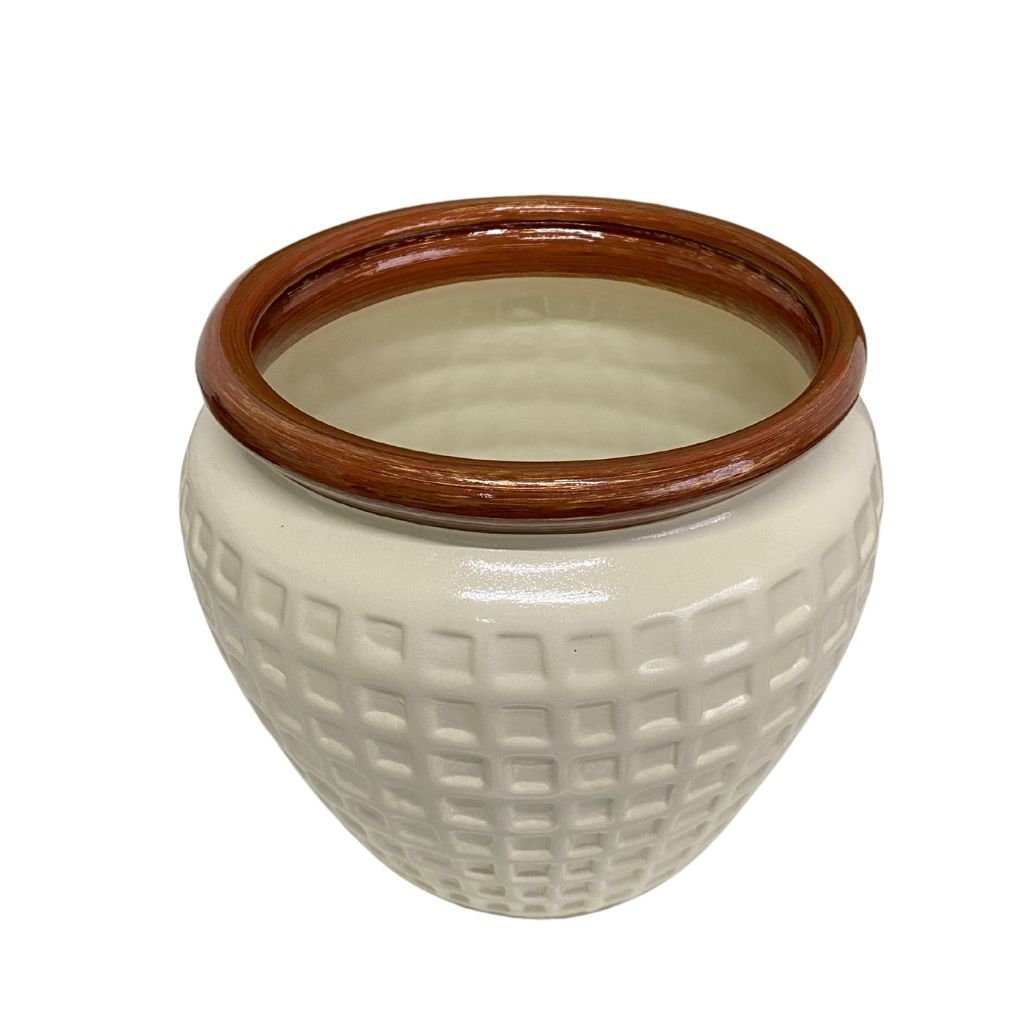 Cachepot Egito Vaso Off White - 2