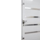 Ver imagem 3 de Porta Lambril de Alumínio Branco 210x80 com Maçaneta e Friso 3 Fechaduras Tetra Linha 30 - Esquerda