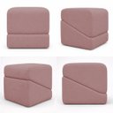 Ver imagem 4 de Kit 2 Puffs Sense Bouclé Premium Assento Extra Decorativo para Sala Quarto Design Moderno Rose