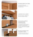 Ver imagem 6 de Guarda Roupa Casal MDF 3 Portas 6 Gavetas Montreal Marrom/Cumaru Fendi