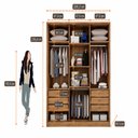 Ver imagem 3 de Guarda Roupa Casal MDF 3 Portas 6 Gavetas Montreal Marrom/Cumaru Fendi