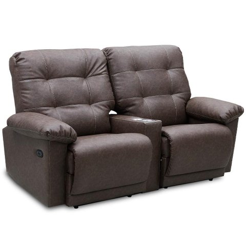 Poltrona Retrátil Reclinável Elétrica Cinema 2 Lugares Holly T03 Couro Cristal Tabaco - Lyam