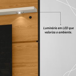 Painel Bancada Suspensa com Led Tvs até 60 Polegadas Lana 1.8 - Cinamomo/off White - 3