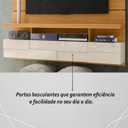 Painel Bancada Suspensa com Led Tvs até 60 Polegadas Lana 1.8 - Cinamomo/off White - 4