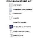 Ver imagem 2 de Gabinete 2 Portas Suspenso para Banheiro com Lavatório + Armário + Torneira + Engate Flexível + Fita