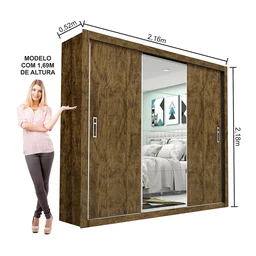 Guarda-Roupa Casal com Espelho 3 Portas de Correr Ilheus Plus Espresso Móveis - 5