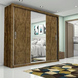 Guarda-Roupa Casal com Espelho 3 Portas de Correr Ilheus Plus Espresso Móveis - 1