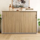 Ver imagem 3 de Armário Escritório 120cm 2 Portas de Correr e Prateleiras F5 Cor:macadâmia com Branco