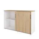 Ver imagem 6 de Armário Escritório 120cm 2 Portas de Correr e Prateleiras F5 Cor:macadâmia com Branco
