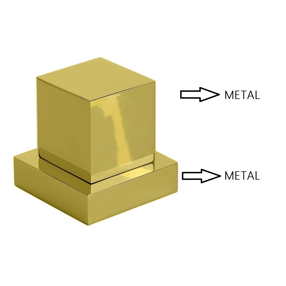 Acabamento P/ Registro Quadrado Metal - Dourado Brilhante - 2