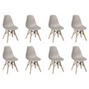 Ver imagem 1 de Kit 8 Cadeiras Charles Eames Eiffel Wood Base Madeira - Cinza Cinza