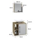 Ver imagem 5 de Conjunto Balcão C-cuba L38 e Espelheira Soft 500 Carvalho Carvalho C-branco Chess