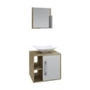 Ver imagem 2 de Conjunto Balcão C-cuba L38 e Espelheira Soft 500 Carvalho Carvalho C-branco Chess
