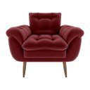 Ver imagem 1 de Poltrona Decorativa Xangai 1 Lugar Veludo Vermelho - Matrix
