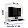 Painel para Tv até 43 Polegadas 1,20m com Nicho Fox Edn Branco - 3