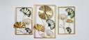 Ver imagem 3 de Relógio De Parede Painel Quadros Dourado 100x56
