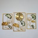 Ver imagem 2 de Relógio De Parede Painel Quadros Dourado 100x56