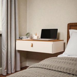 Penteadeira Suspensa Diana Off White Nature para Notebook