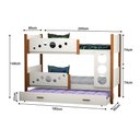 Ver imagem 4 de Beliche Infantil Solteiro Star com Cama Auxiliar Branco com Mel Divaloto Acompanha Luminária Nuvem