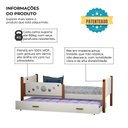 Ver imagem 2 de Beliche Infantil Solteiro Star com Cama Auxiliar Branco com Mel Divaloto Acompanha Luminária Nuvem