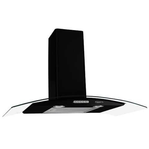 Coifa de Parede 90cm Vidro Curvo Duto Slim Fogatti Black 220v