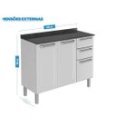 Ver imagem 3 de Balcão de Cozinha Itatiaia em Aço 105cm 3 Portas 2 Gavetas Branco Luce