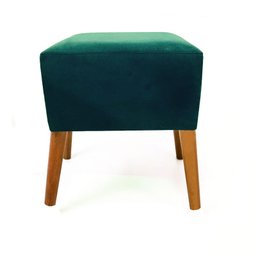 Puf Puff Marrocos  Quadrado Suede Verde Pés Palito Castanho - 1